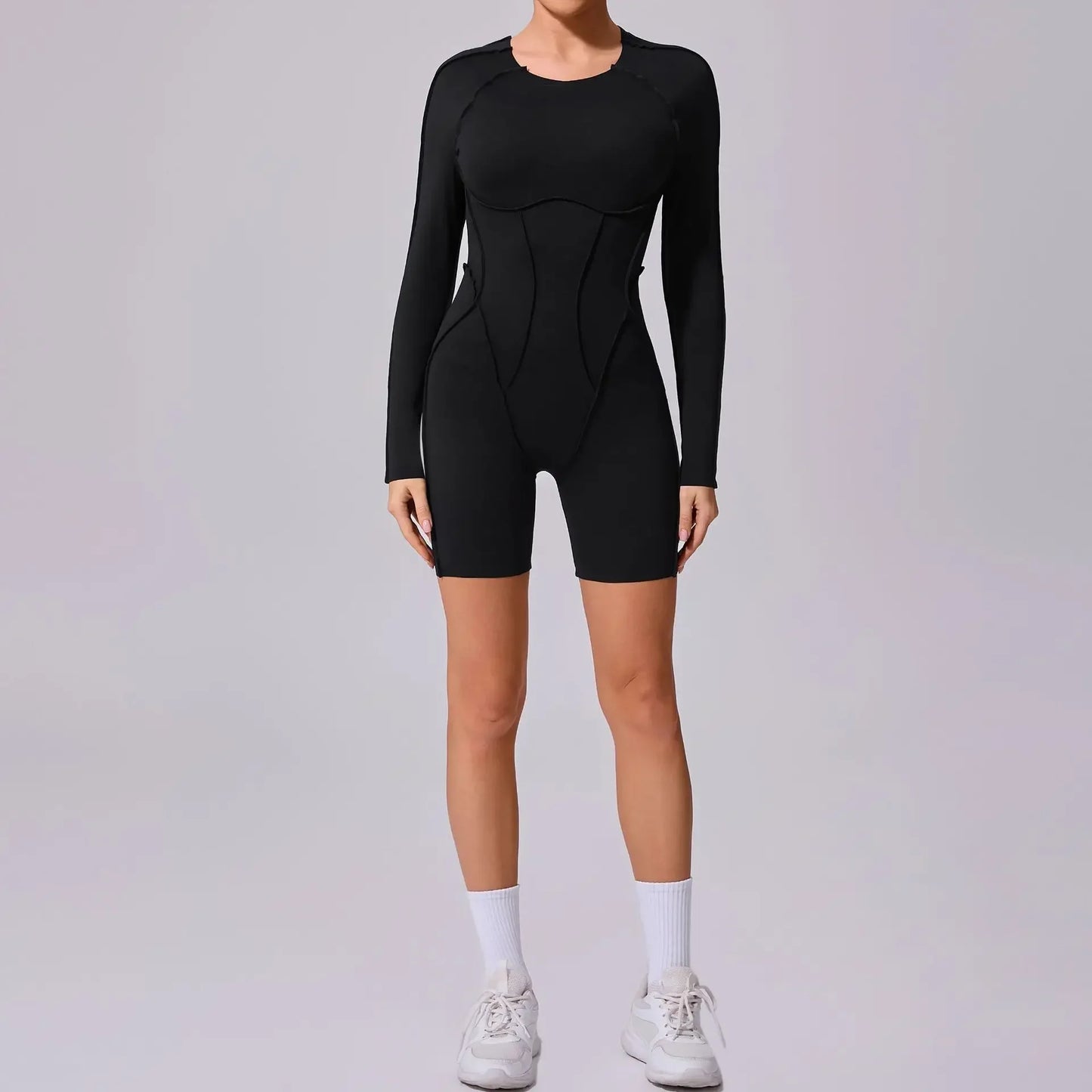 Seamless Yoga Jumpsuits Sports Fitness Hip-lifting Backless Short-sleeved One-piece Workout Gym Leggings Bodysuits for Women