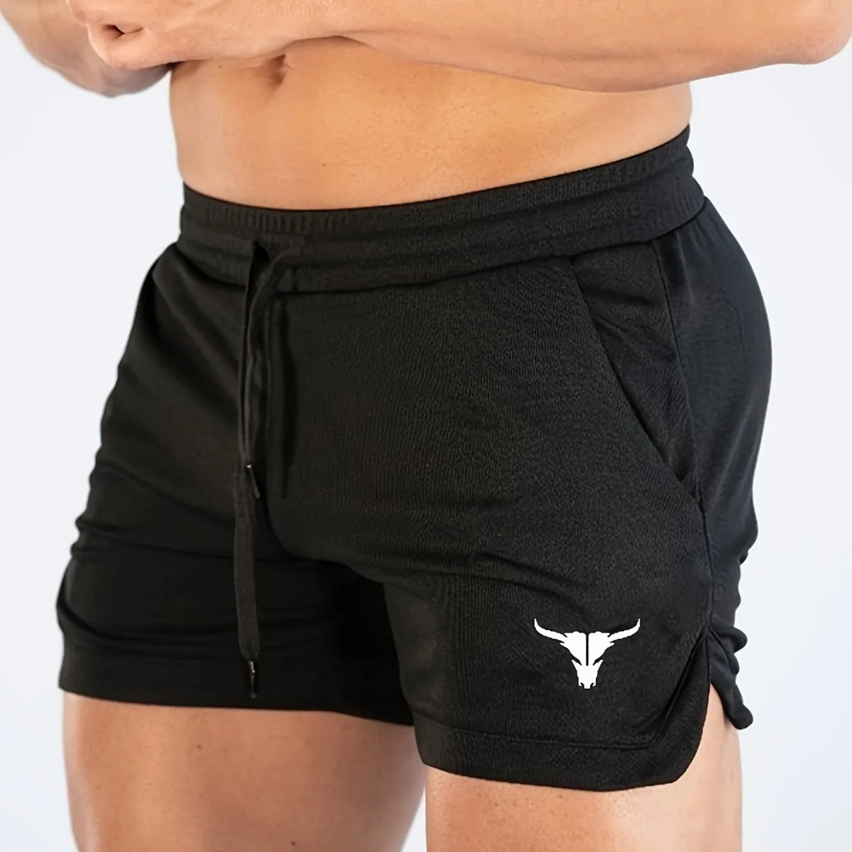 Sports Shorts Men's Running Fitness Training Quick Drying Trunks Braid Button Beach Pants Breathable Fitness Casual