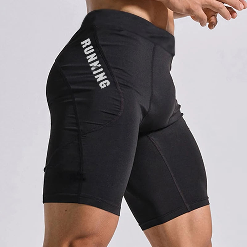 Men Bodybuilding Shorts Fitness Workout Inseam Gym Knickers Male Muscle Alive Elastic Compression Tights Skinny Leggins Hombre
