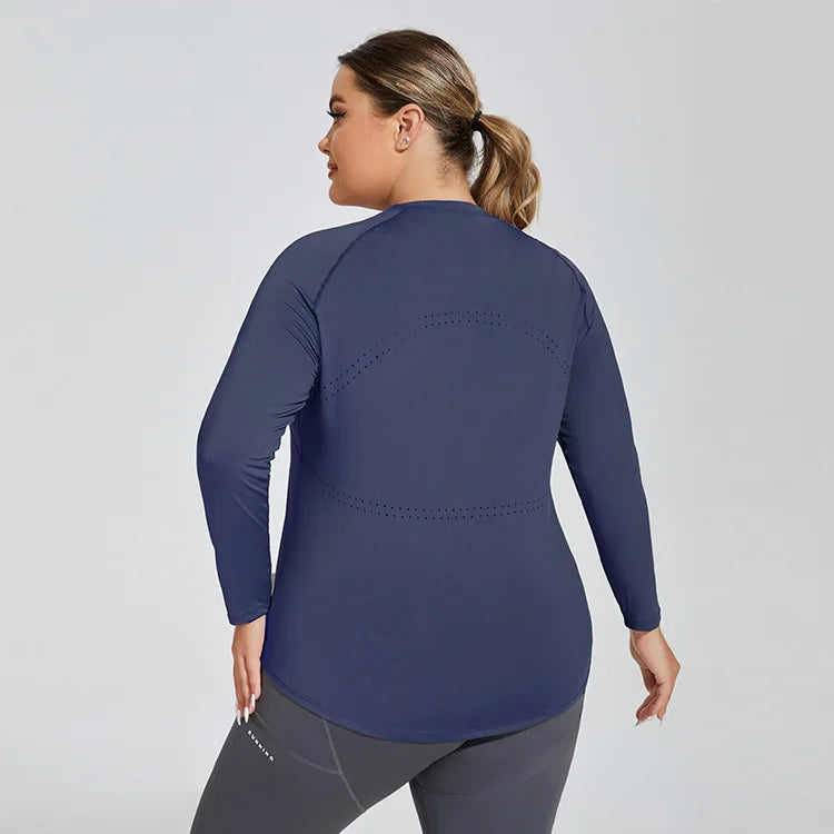 Plus Size Long Sleeve Running Fitness Top