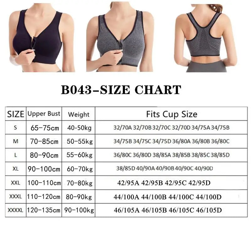 Plus Size Running Fitness Sports Bra