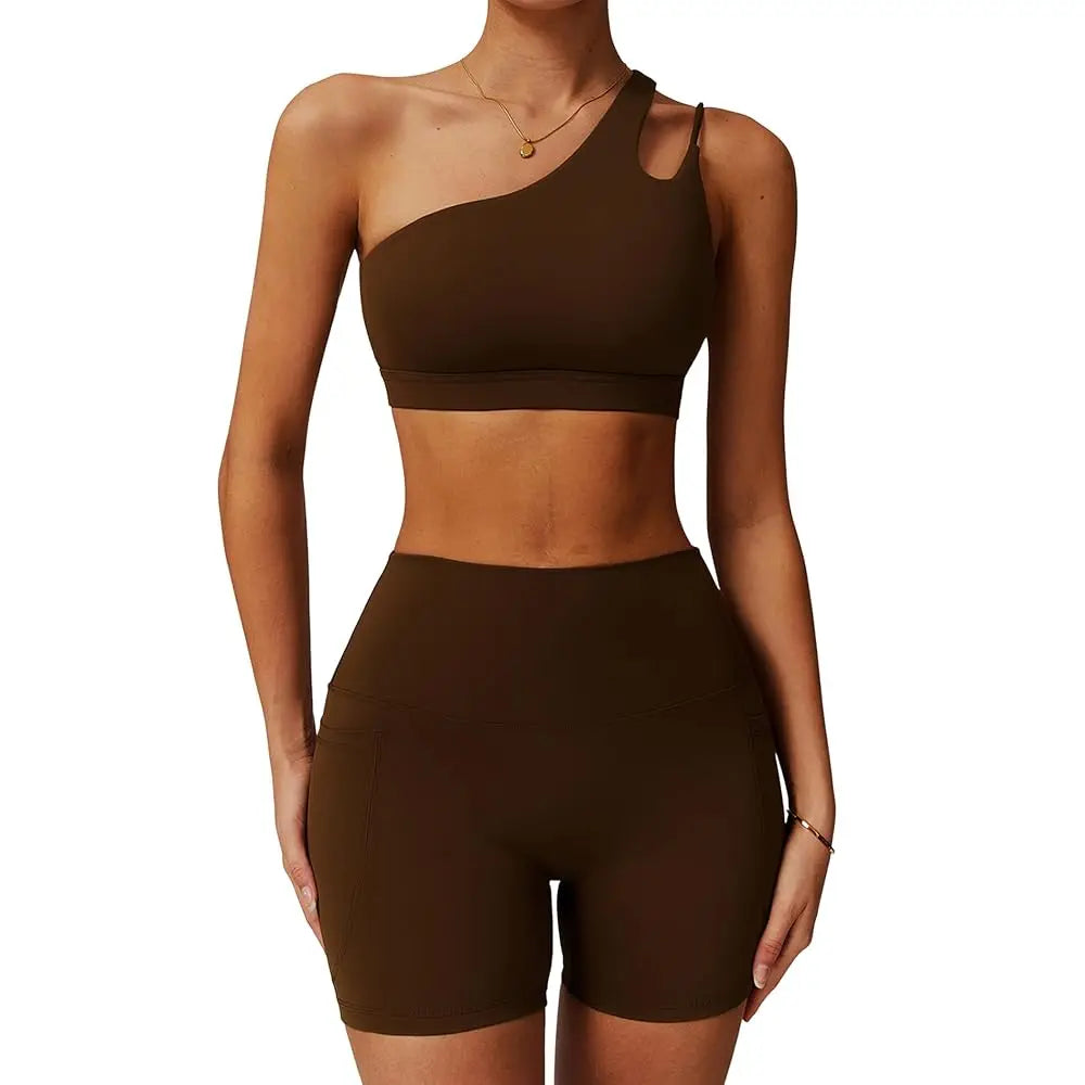 Free Shipping - 2 Piece Workout Sets for Women Sports Bra and Yoga Pants Outfits High Waist Butt lifting Shorts Jogger Outfits