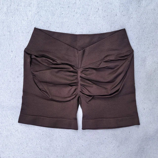 Scrunch Seamless Yoga Set Women Strappy Yoga Bra Top Low Waist Workout Shorts Sports Suit 2 Pieces Gym Set Fitness Clothes