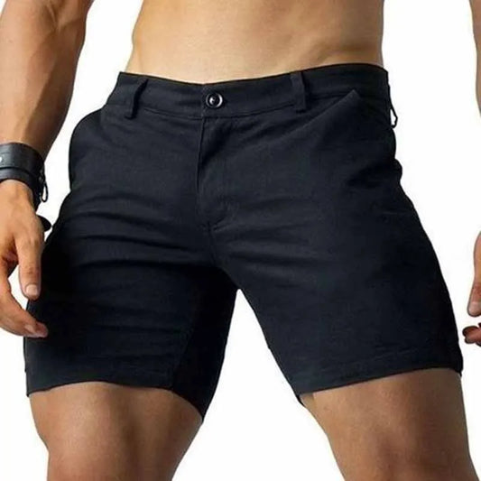 Slim-Fitting Workwear Shorts Men's Tight Sexy Men Back Invisible Zipper Gay Open Crotch Pants Outdoor Sex Convenient Short Pants