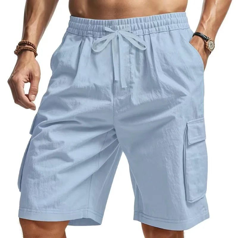 2026 new work pants fashionable casual large pocket men's shorts running shorts work cool loose sports shorts